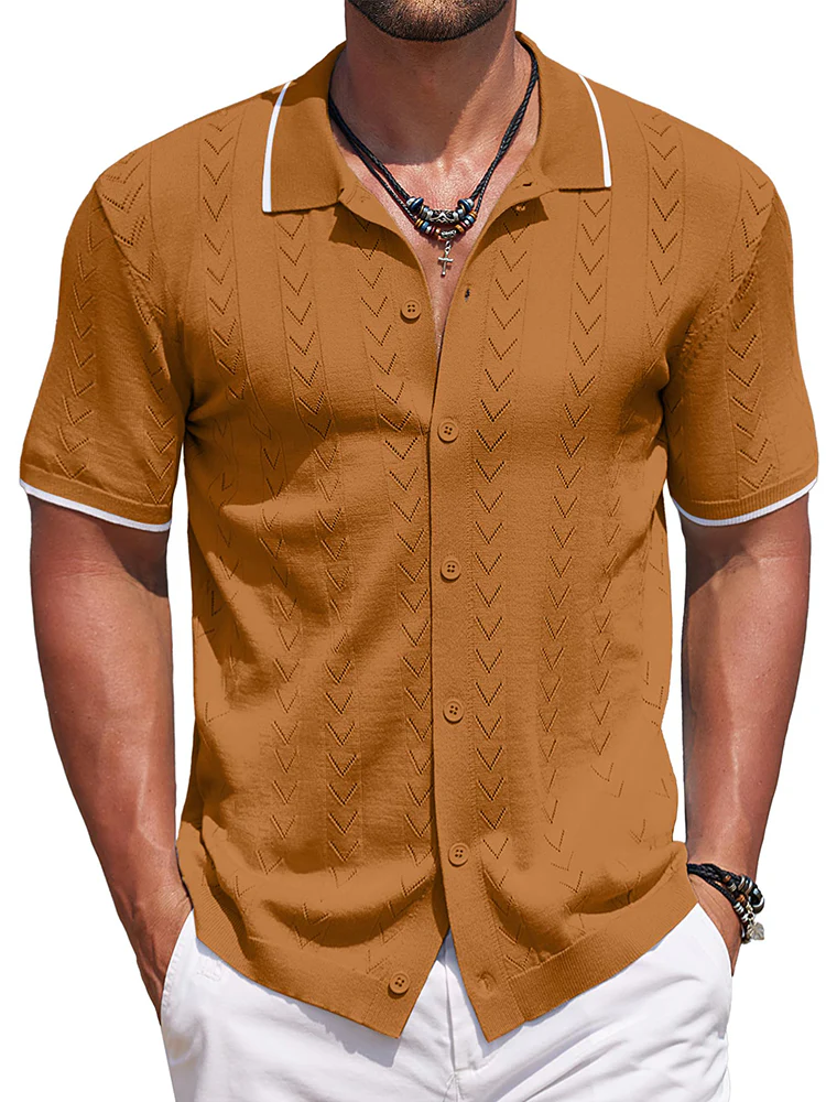 Casual Textured Vacation Knit Shirt (US Only) - Image 9