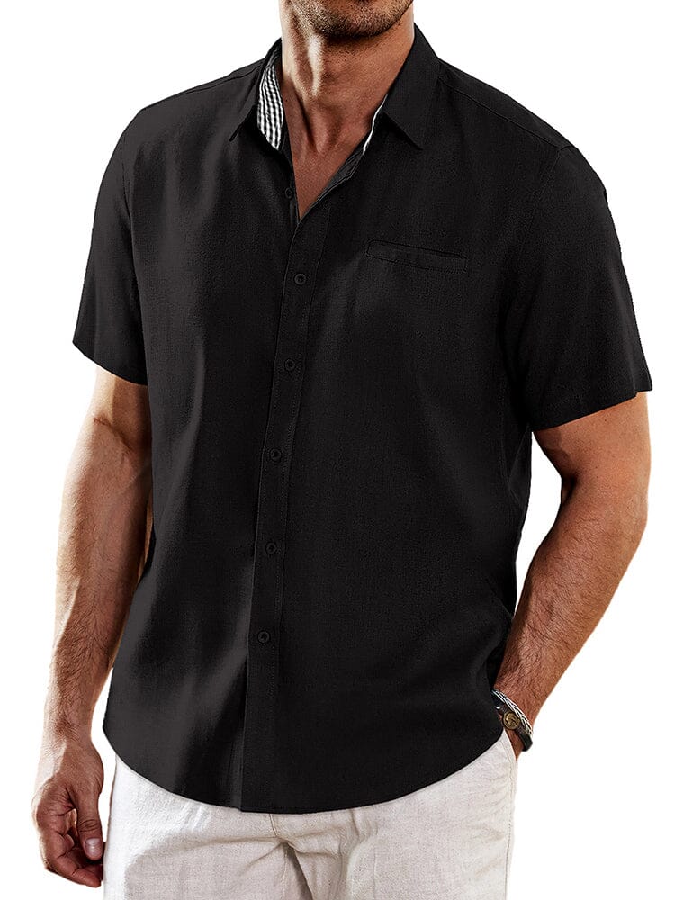 Casual Unique Collar Cotton Linen Shirt (US Only) - Image 2