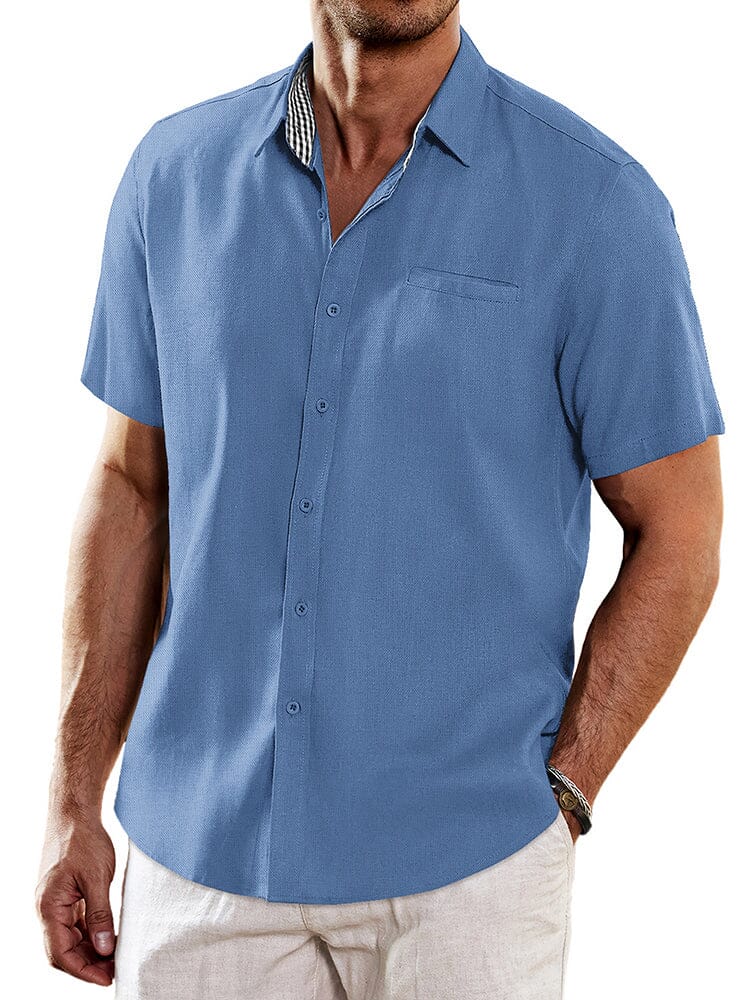 Casual Unique Collar Cotton Linen Shirt (US Only) - Image 3