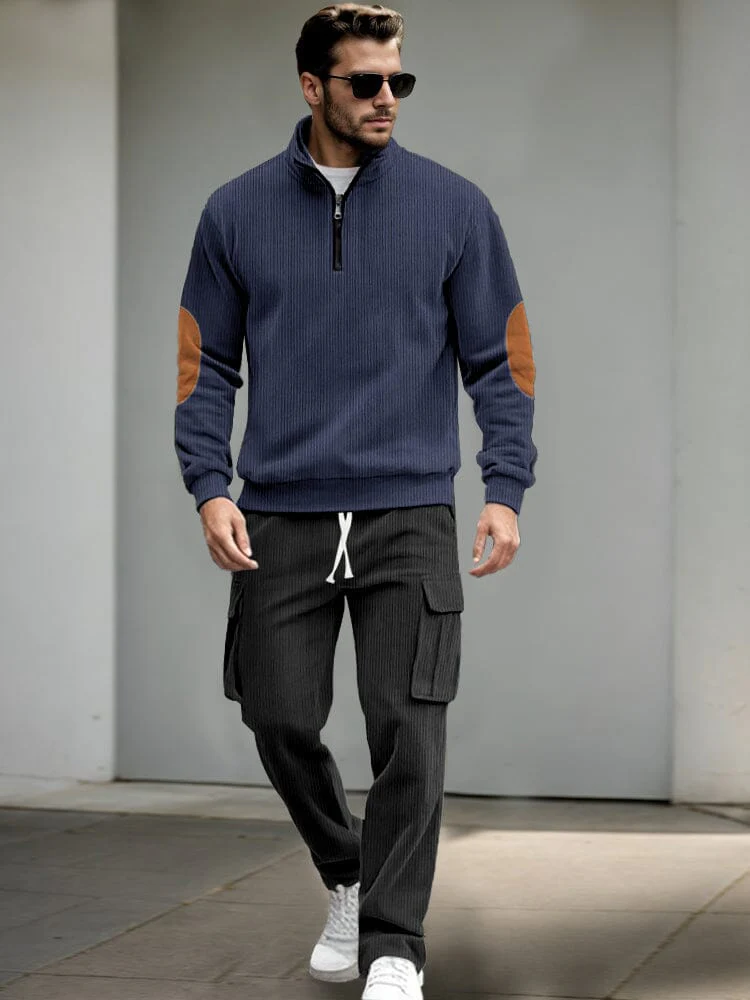 Casual Utility Corduroy Tracksuit Set - Image 3