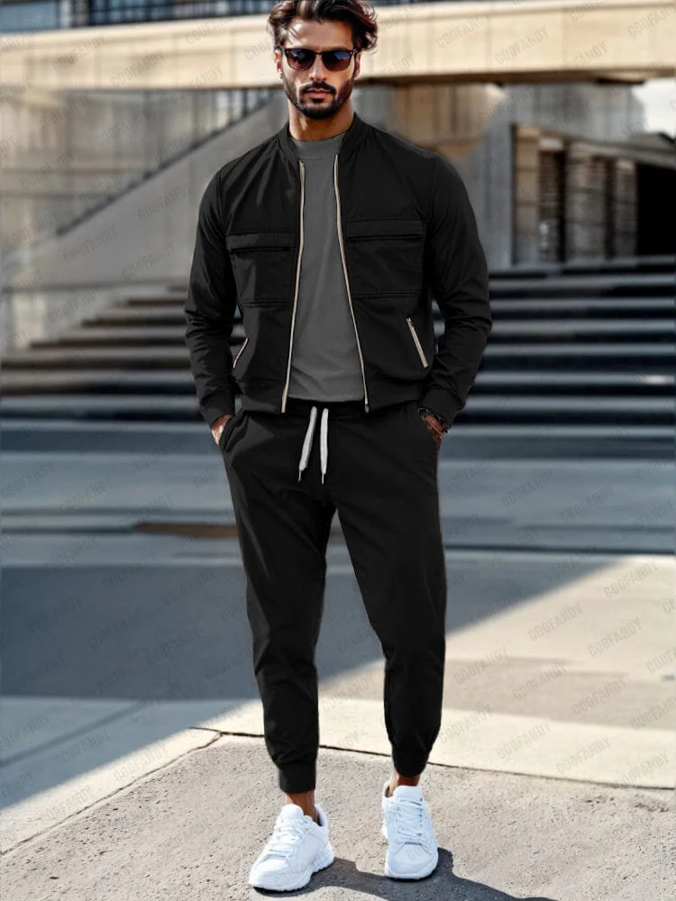 Casual Versatile Jacket Pants Set - Image 2