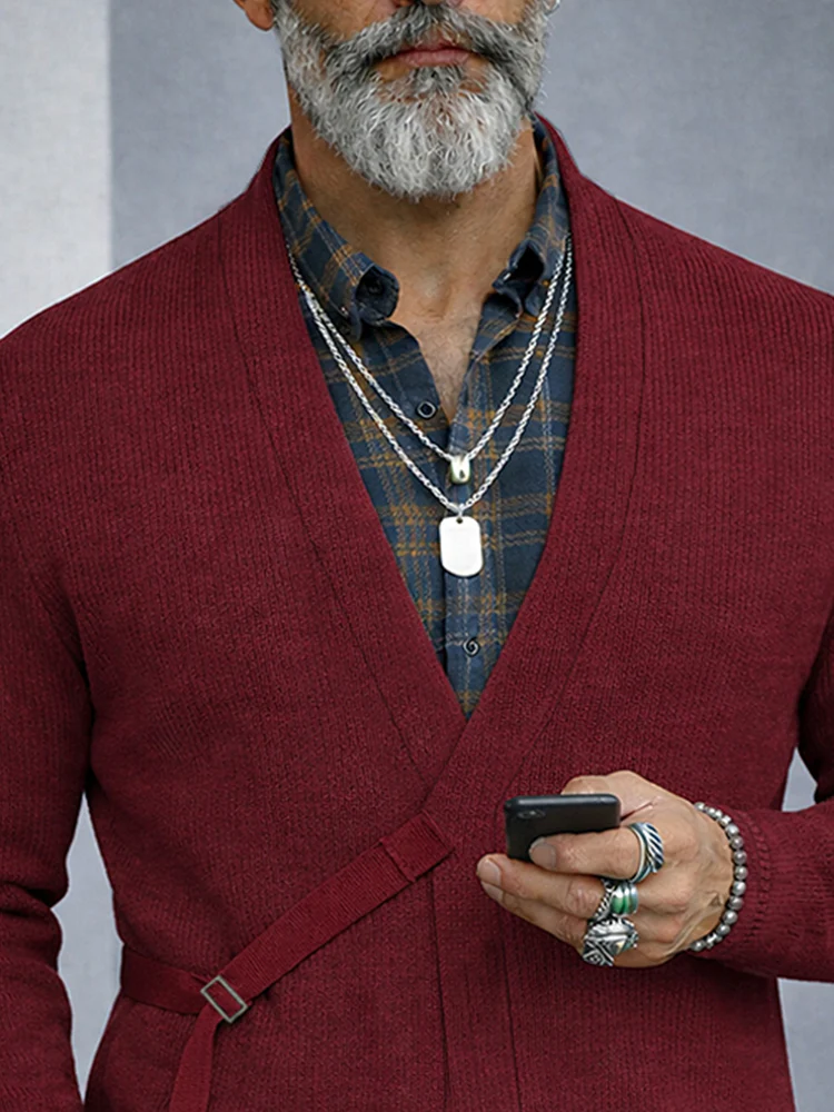 Casual Versatile Tie Front Ribbed Cardigan - Image 3