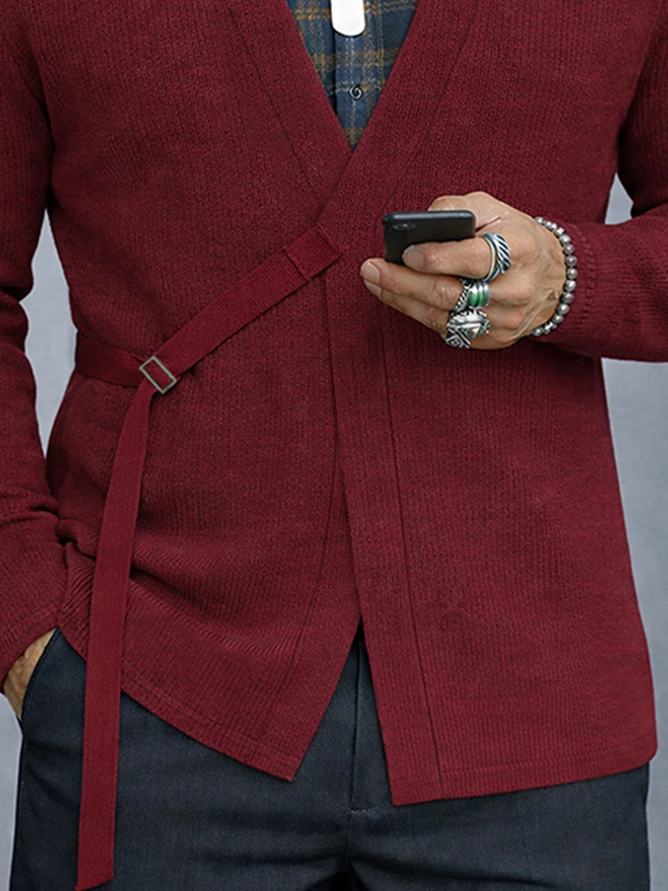 Casual Versatile Tie Front Ribbed Cardigan - Image 4