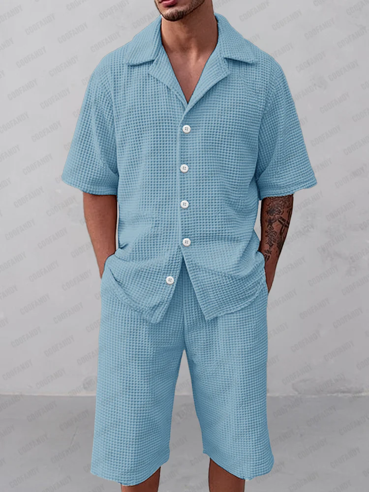 Casual Versatile Waffle Matching Set - Image 2