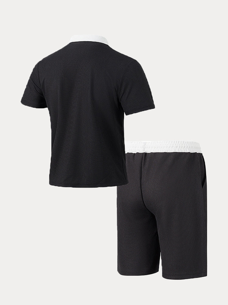 Casual Waffle Contrast 2-Piece Set - Image 8