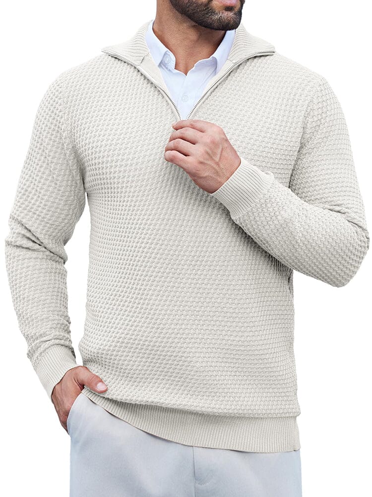 Casual Waffle Polo Sweater (US Only) - Image 6