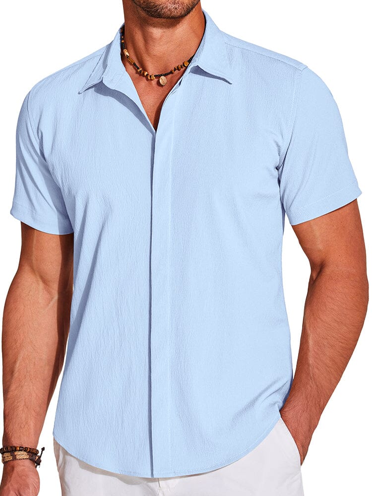 Casual Wrinkle Free Textured Shirt (US Only) - Image 10