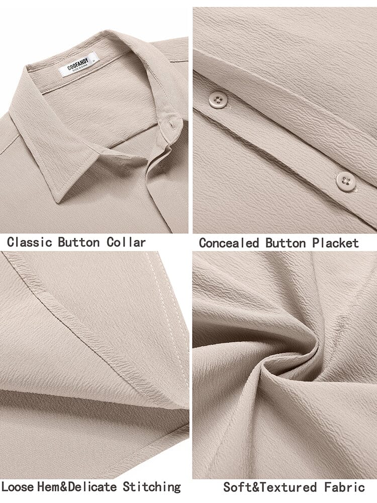 Casual Wrinkle Free Textured Shirt (US Only) - Image 11