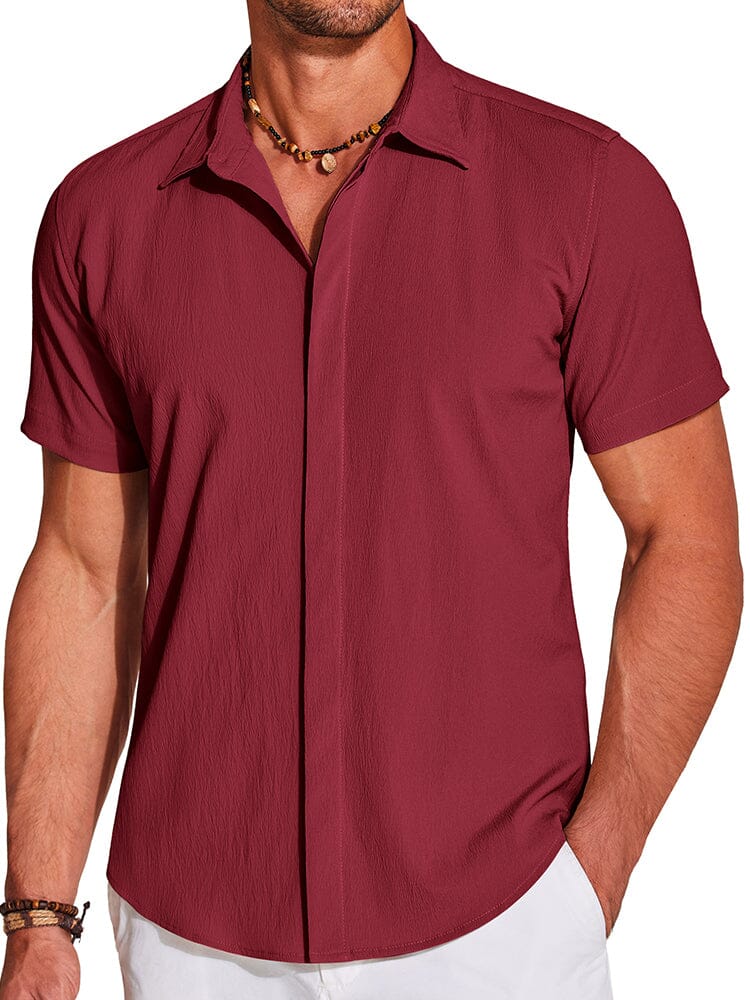 Casual Wrinkle Free Textured Shirt (US Only) - Image 7