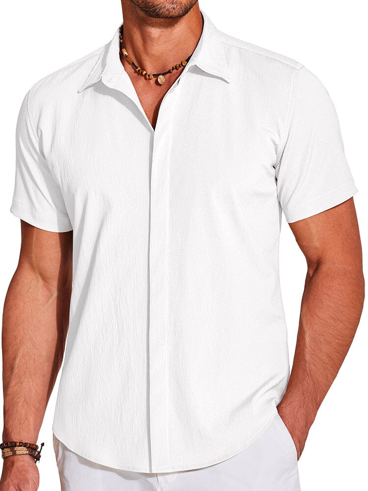 Casual Wrinkle Free Textured Shirt (US Only) - Image 8