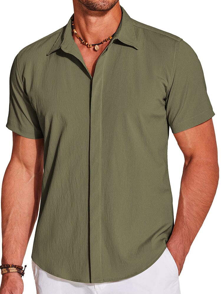 Casual Wrinkle Free Textured Shirt (US Only) - Image 9