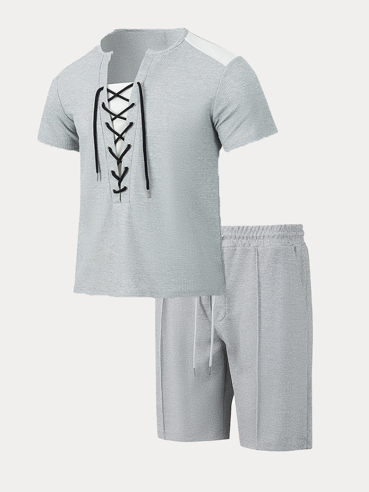Chic Relaxed Fit Waffle 2-Piece Outfit - Image 7