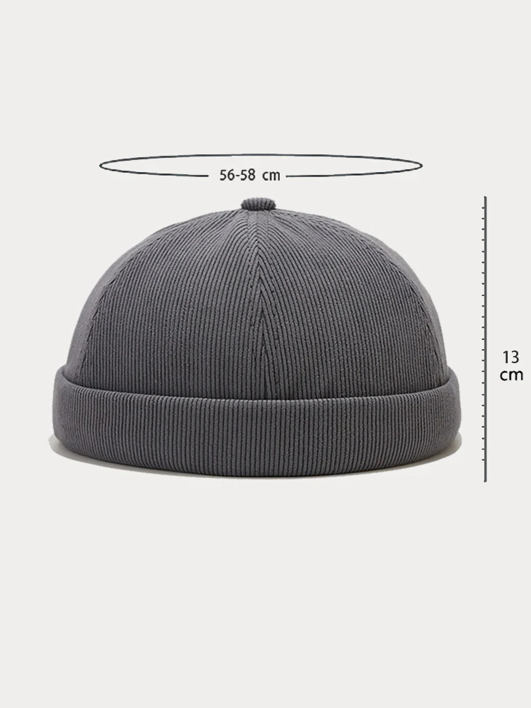 Classic Casual Corduroy Brimless Beanie Hat - Image 6