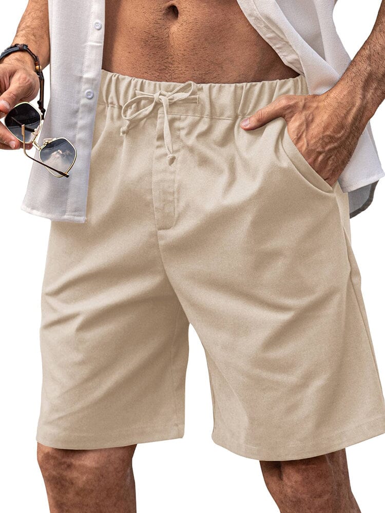 Classic Elastic Waist Linen Shorts (US Only) - Image 5