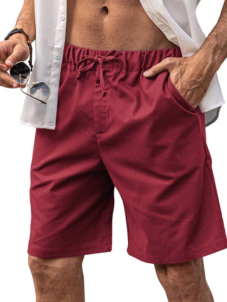 Classic Elastic Waist Linen Shorts (US Only) - Image 9