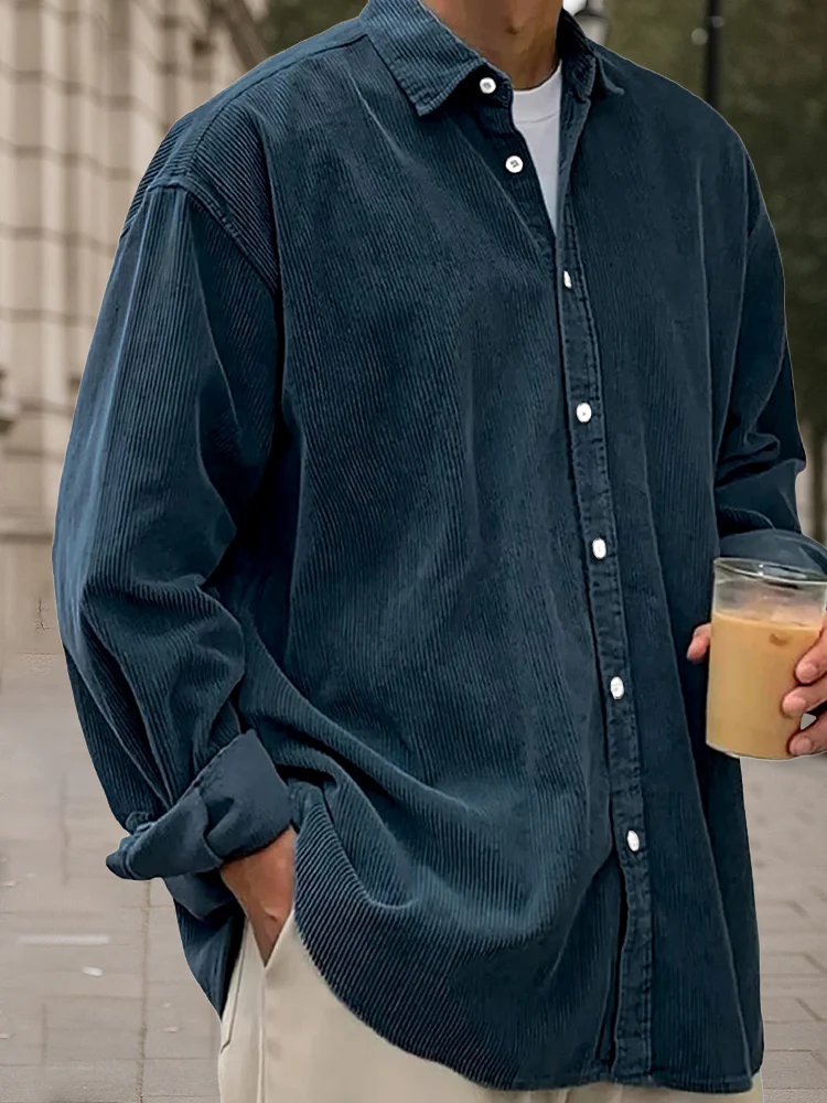 Classic Essential Corduroy Long Sleeve Shirt - Image 10
