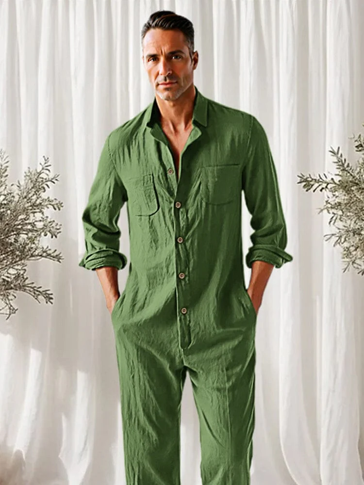 Classic Fit 100% Cotton Jumpsuit - Image 3