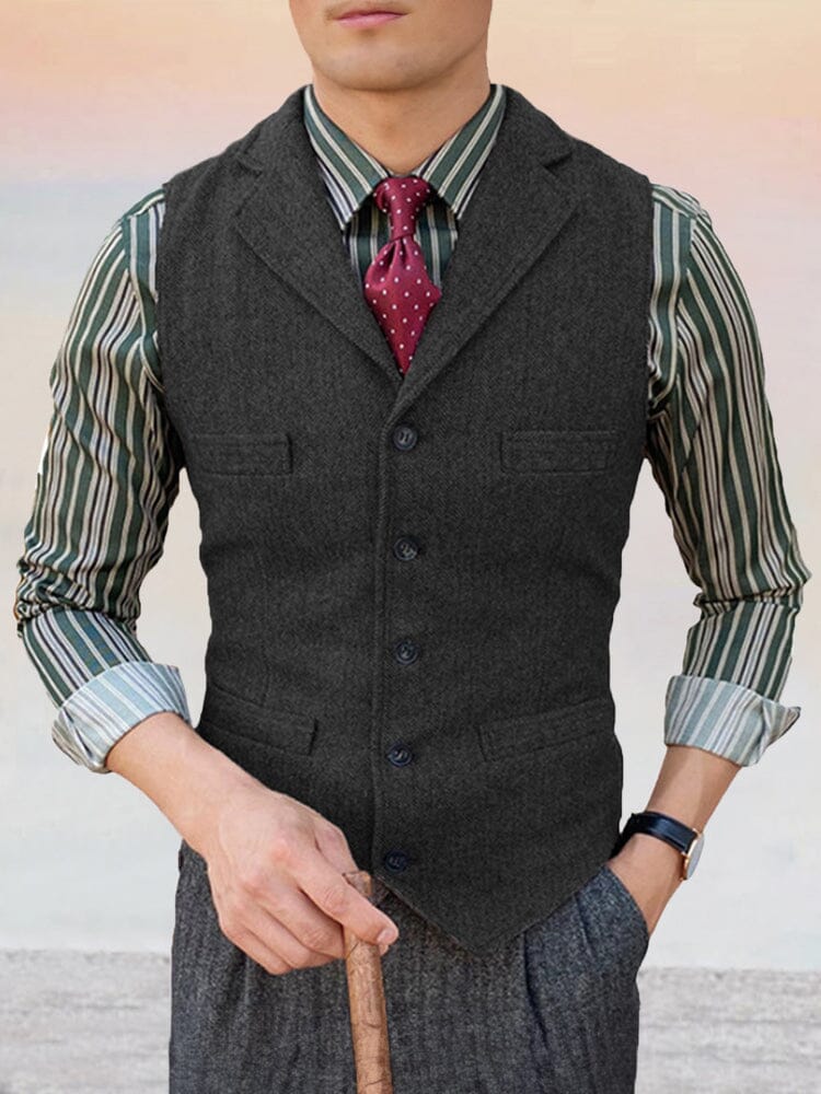 Classic Lapel Suit Vest - Image 2
