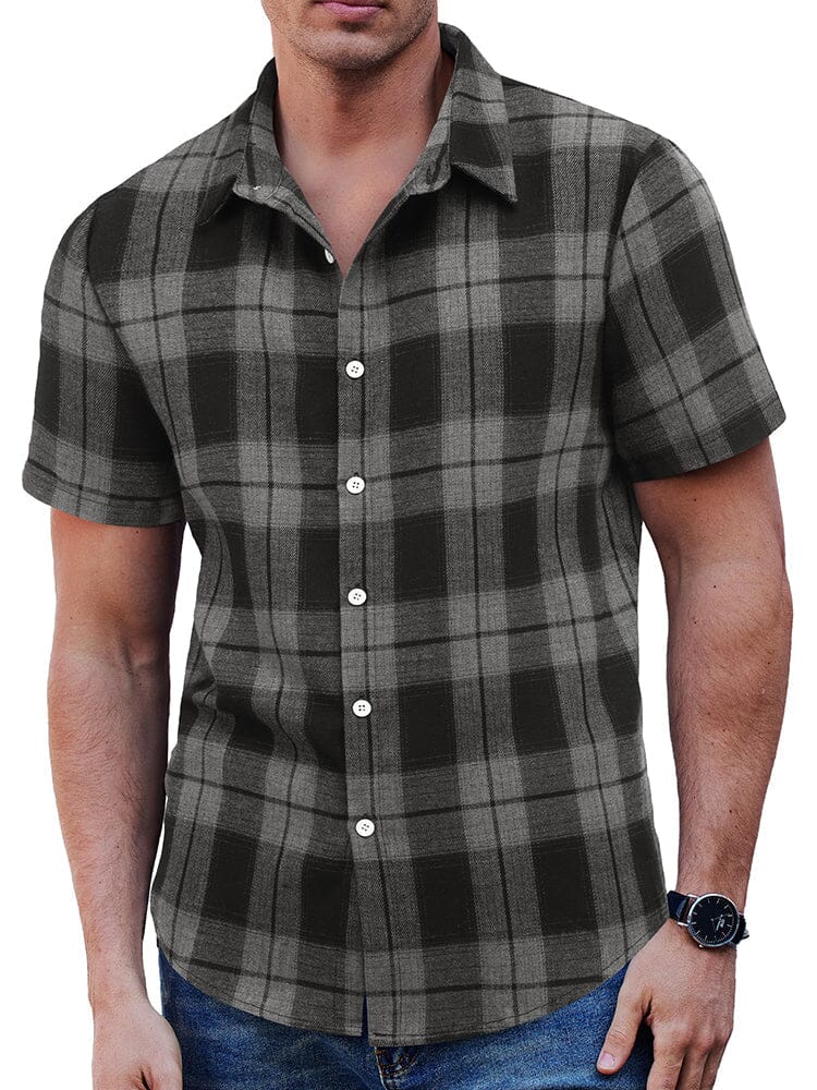 Classic Short Sleeve Checkered Shirt - Image 7