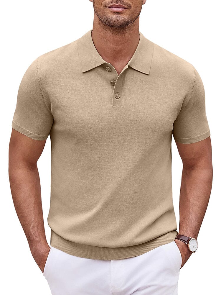Classic Solid Color Knit Polo Shirt (US Only) - Image 5