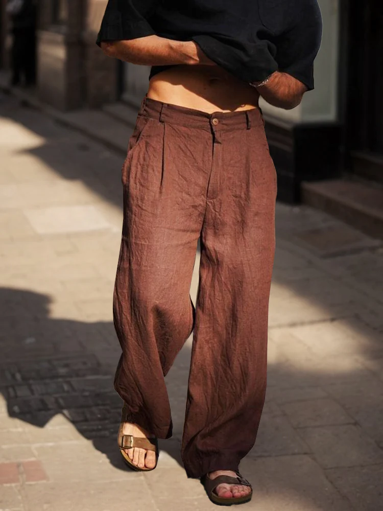 Comfort Fit Cotton Straight Pants - Image 3