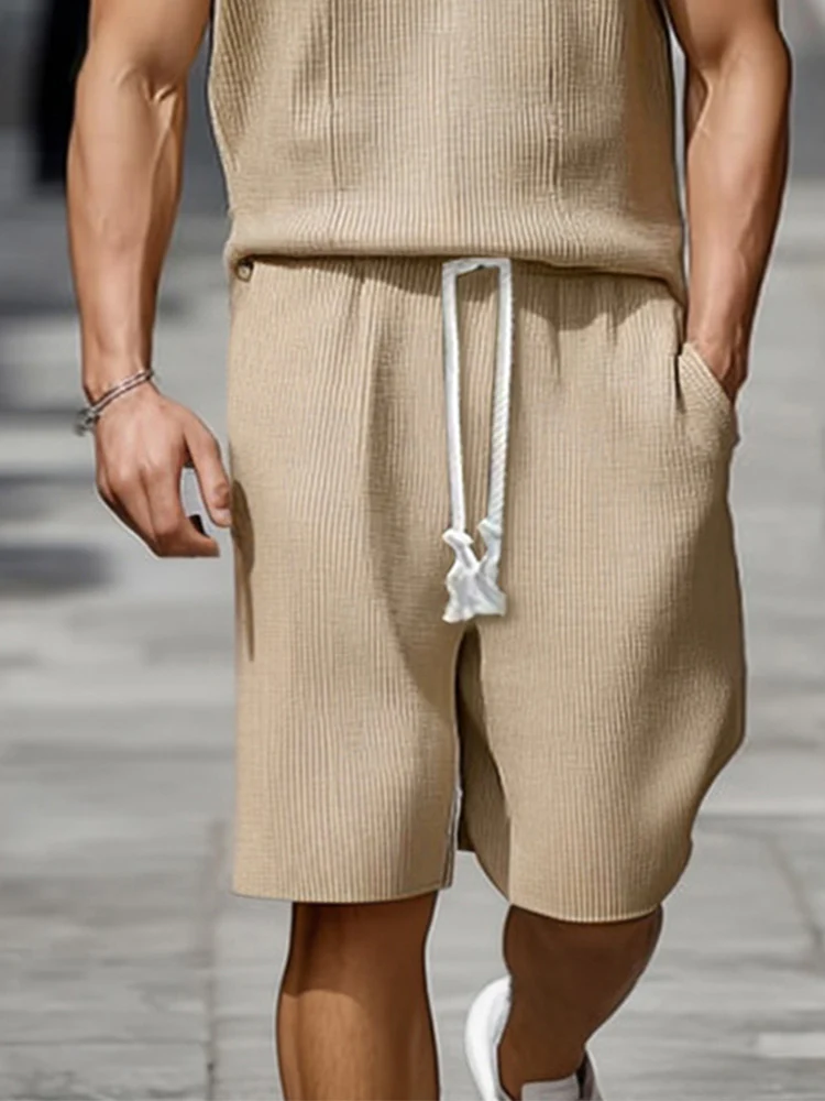 Comfort Stripe Textured Casual Set - Image 6
