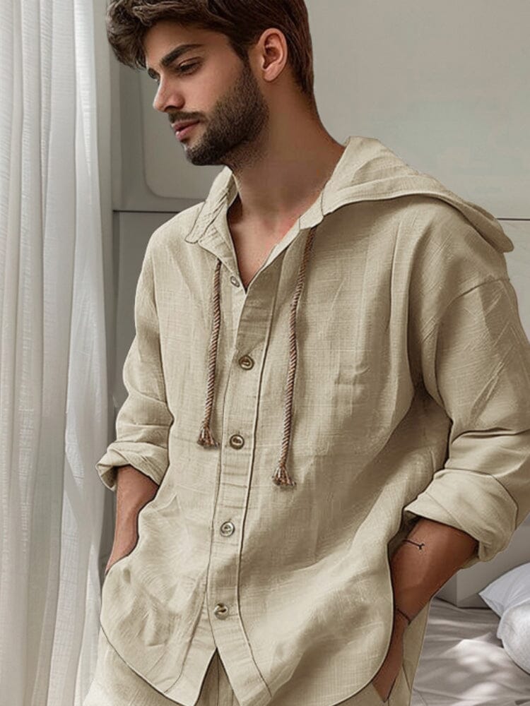 Comfy Cotton Hooded Shirt Set - Image 3