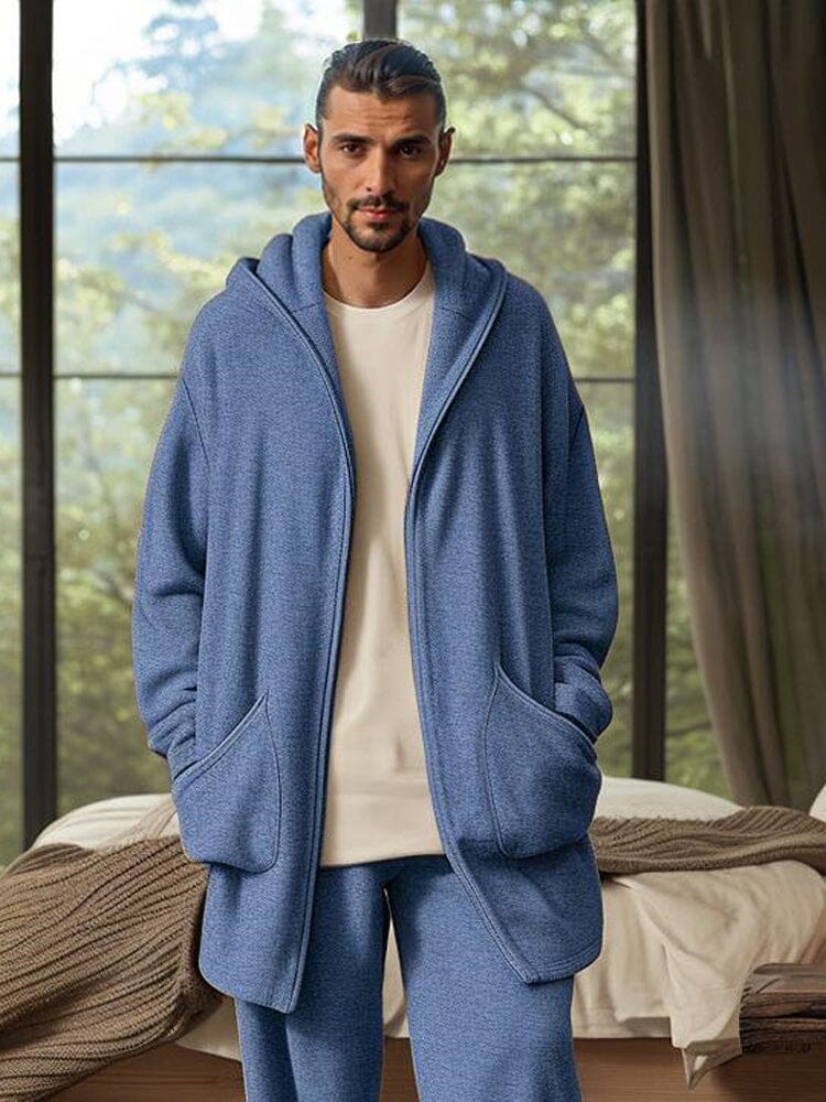 Comfy Casual Hooded Jacket Two Piece Set - Image 3