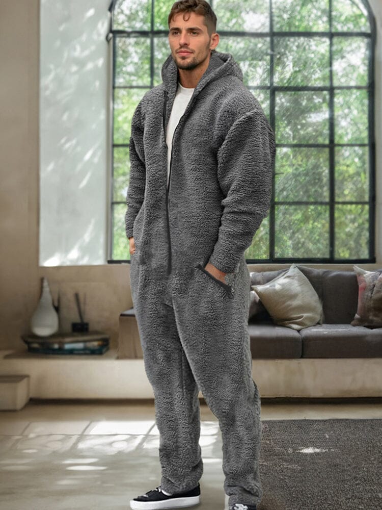 Comfy Polar Fleece Hooded Jumpsuit - Image 3