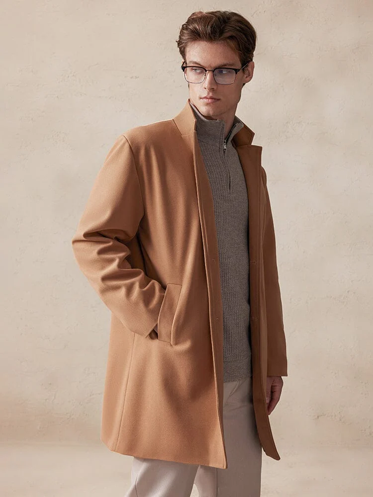Comfy Stand Collar Tweed Coat - Image 2