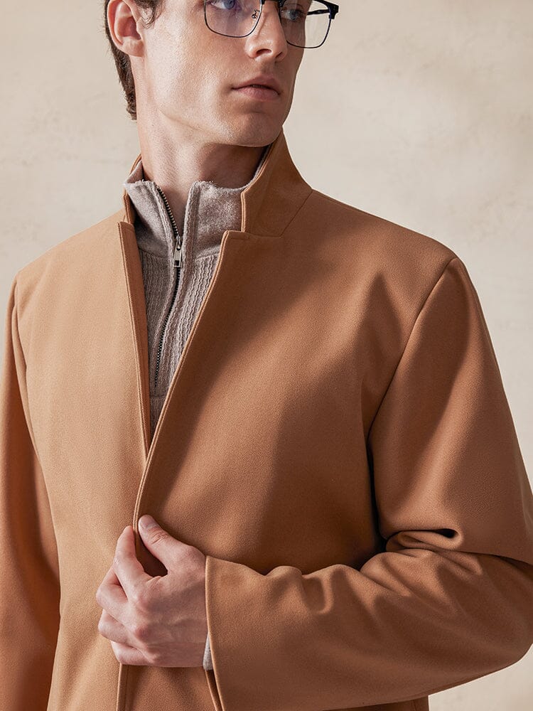Comfy Stand Collar Tweed Coat - Image 8
