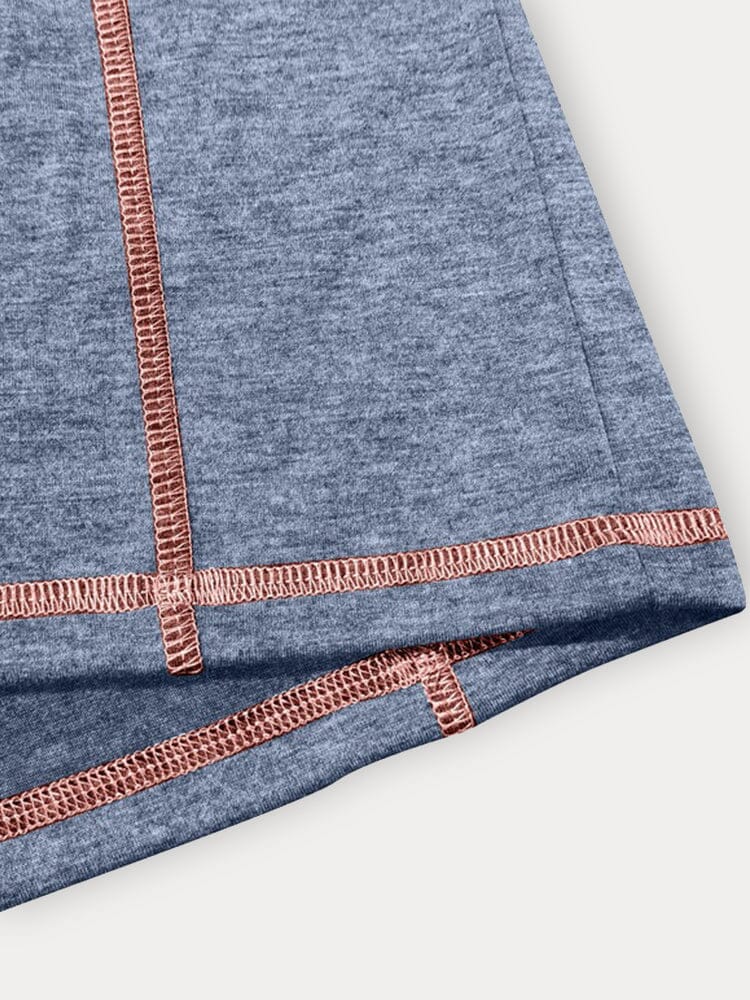 Comfy Versatile Contrast Stitching Shirt - Image 11