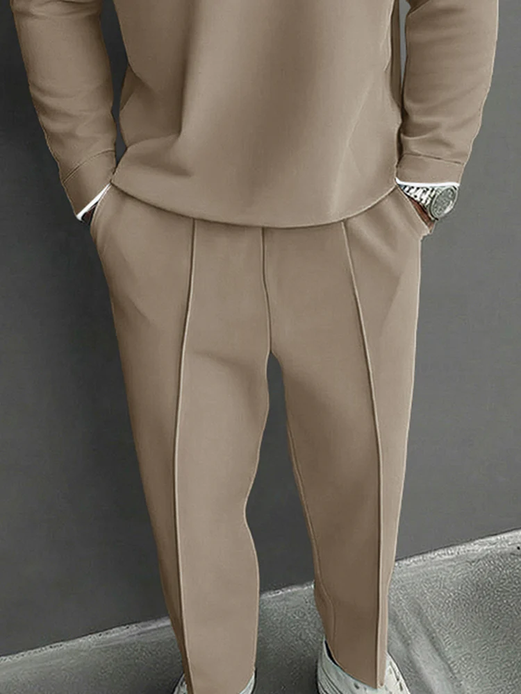 Contrast Color Trim Matching Top and Pants Set - Image 4
