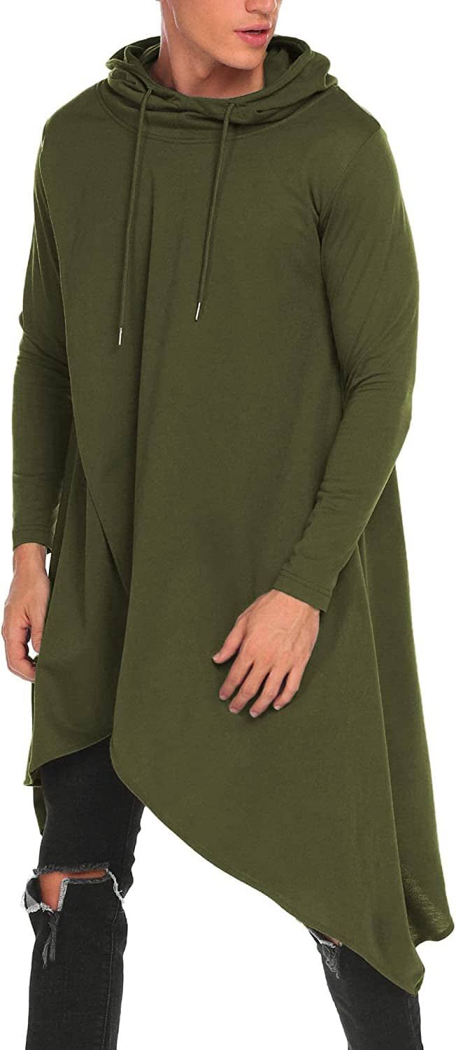 Casual Asymmetrie Hem Pullover Hooded Poncho Sweatshirt (US Only) - Image 3