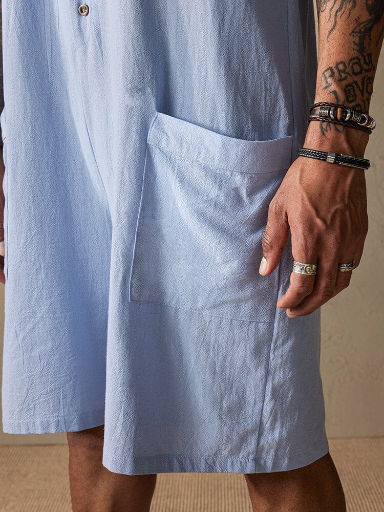 Cotton Stand Collar Jumpsuit - Image 10