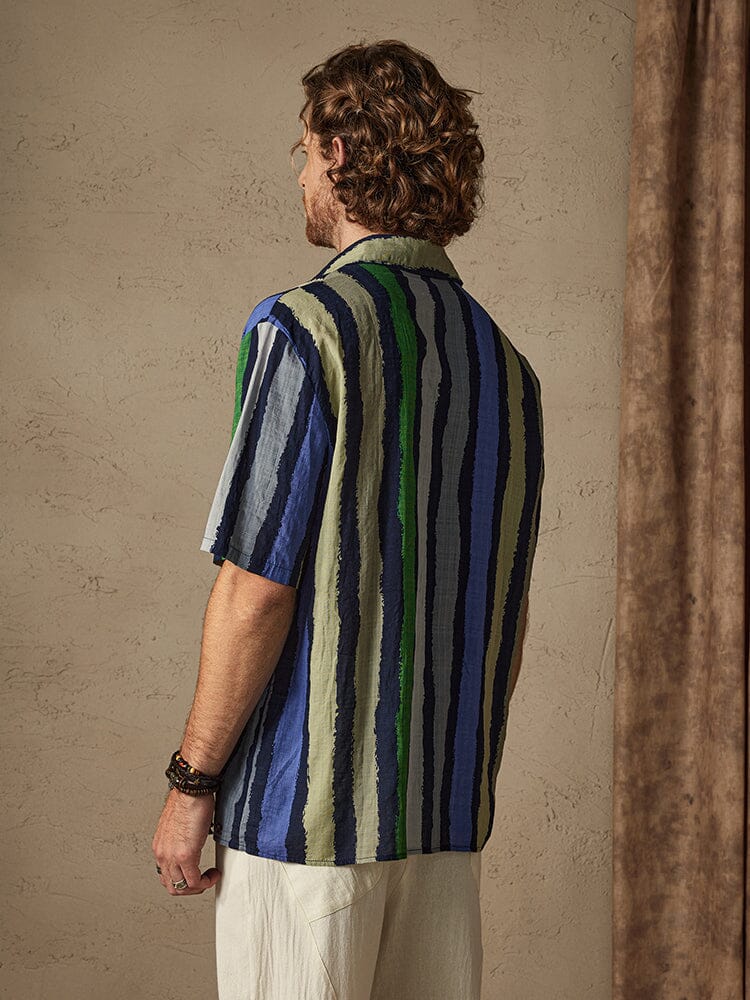 Cozy Stripe Cotton Beach Shirt - Image 5