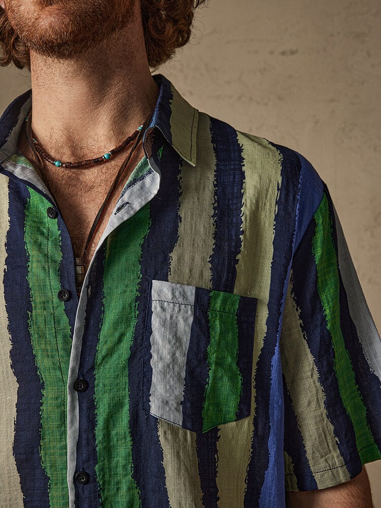 Cozy Stripe Cotton Beach Shirt - Image 7