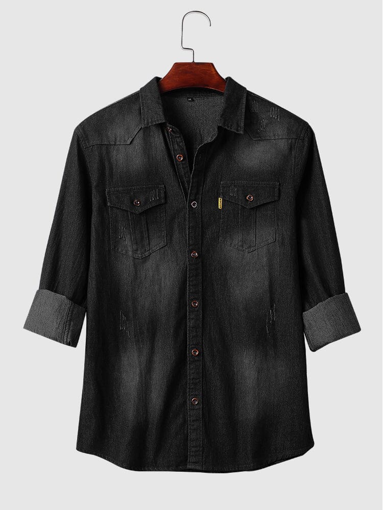 Denim Long Sleeve Shirts - Image 5