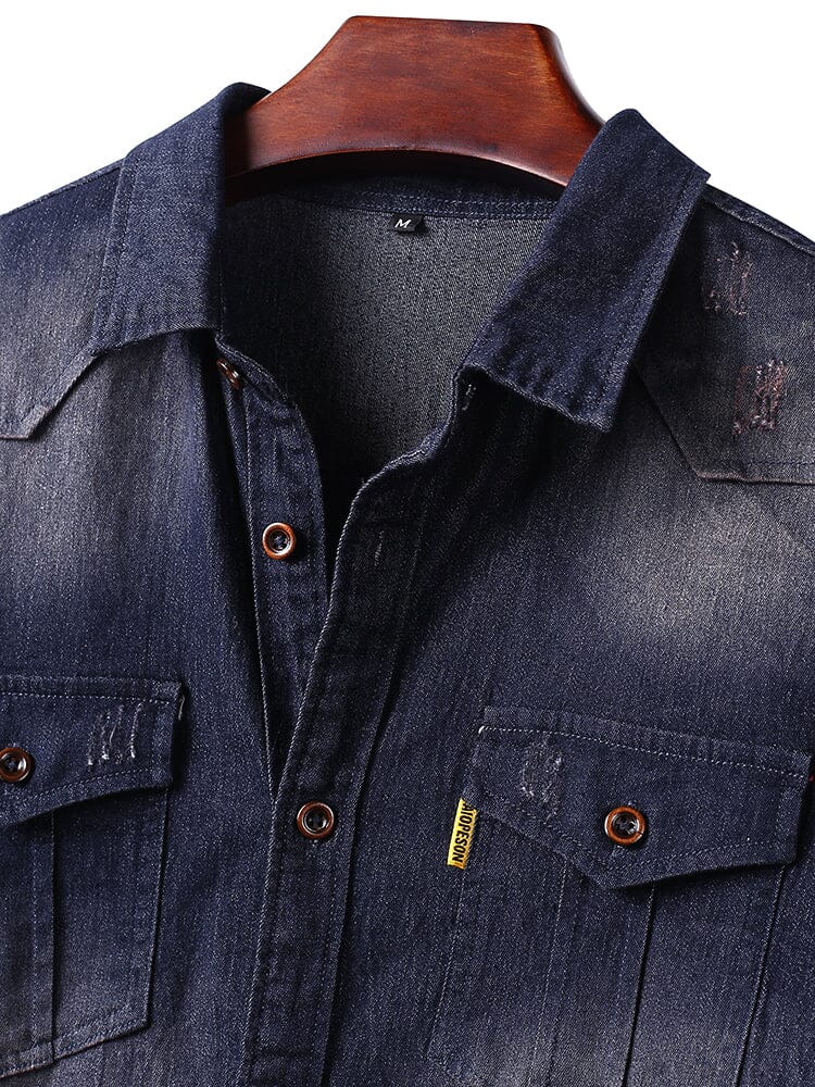 Denim Long Sleeve Shirts - Image 9