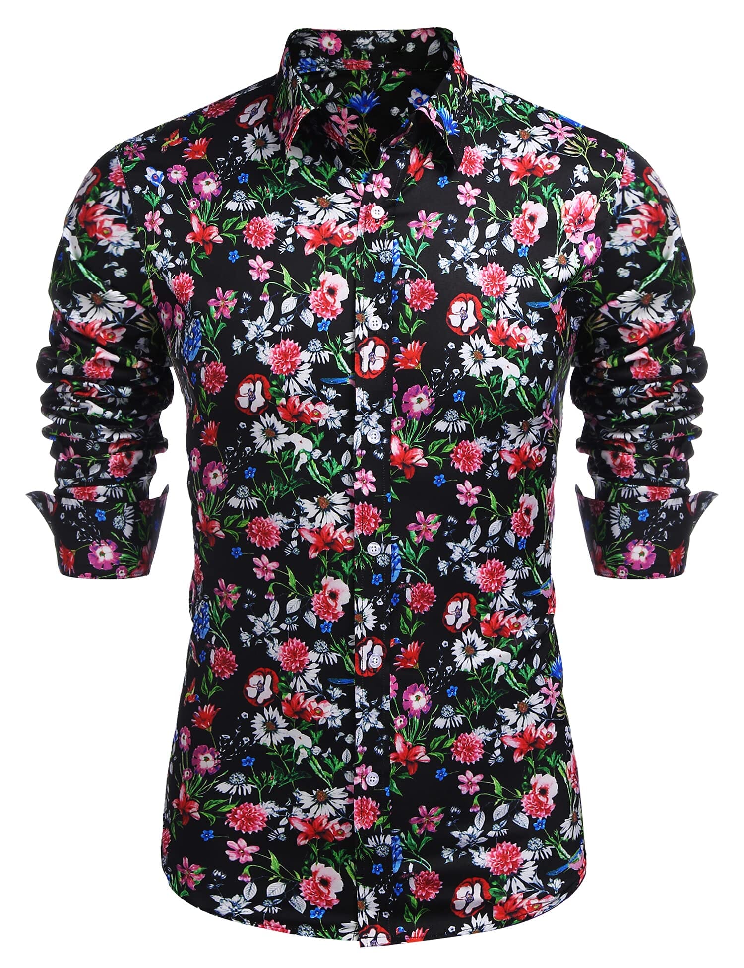 Floral Hawaiian Tropical Button Down Beach Shirt (US Only) - Image 4