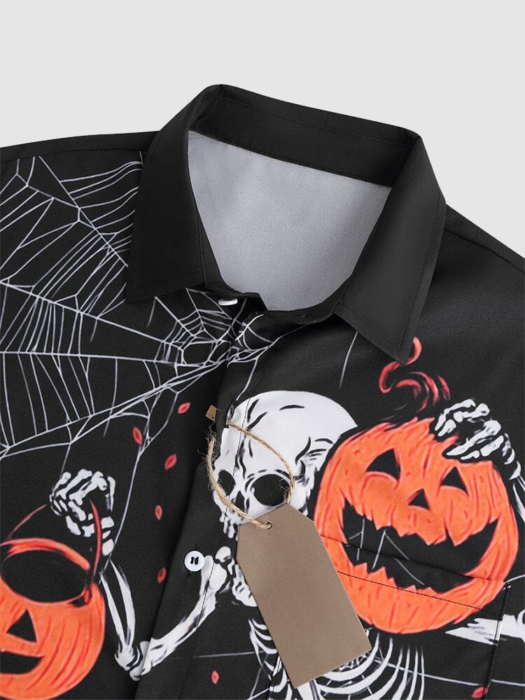 Halloween Pattern Short Sleeves Shirt 4 - Image 5