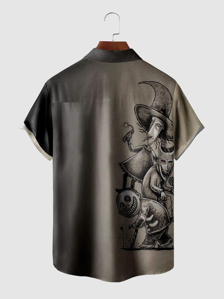 Halloween Pattern Short Sleeves Shirt 6 - Image 2