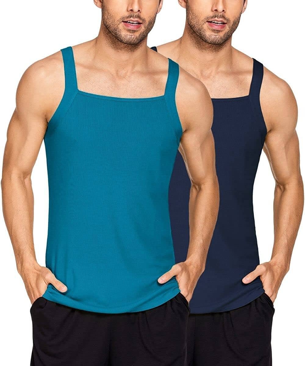 2 Pack Tank Tops Cotton Workout Undershirts (US Only) - Image 3