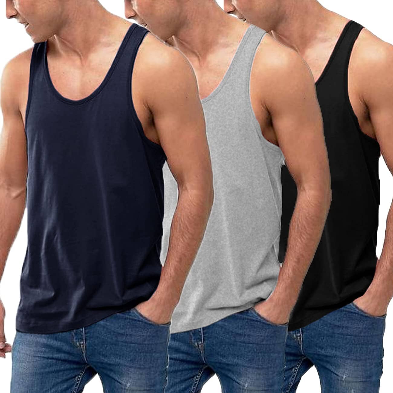 Men's 3 Pack Cotton T-Shirts (US Only) - Image 5