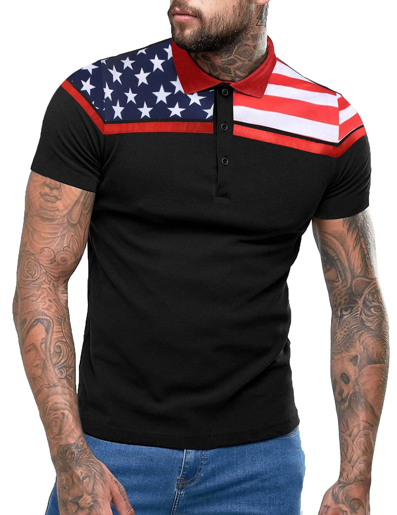 American Flag Polo Shirt (US Only) - Image 7