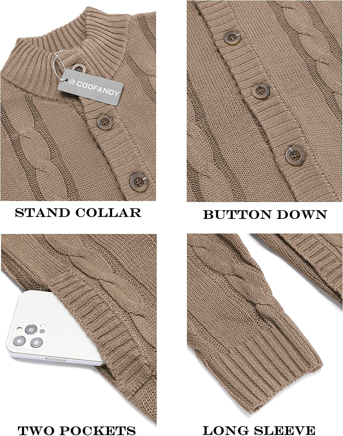 Cardigan Cable Knitted Button Down Sweater (US Only) - Image 9