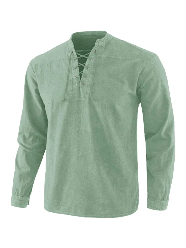 Coofandy V Neck Long Sleeves Shirt - Image 6