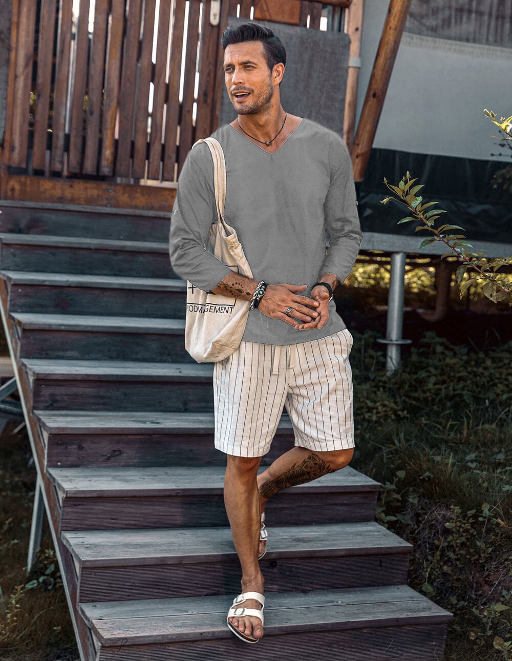 Cotton Linen Style Beach Shirt - Image 27
