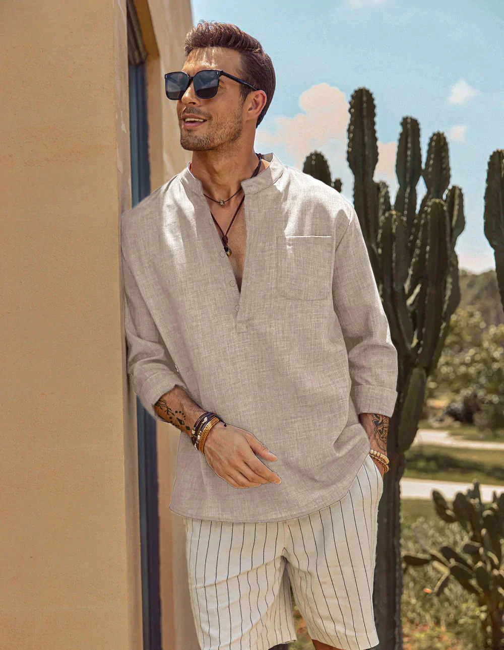 Coofandy Cotton Style Long Sleeve Shirt - Image 4