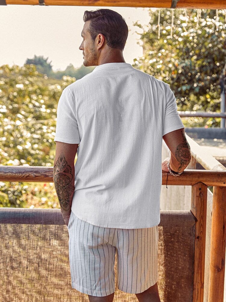 Linen Style Beach Button Shirts - Image 12